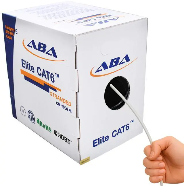 Main image of Elite Cat6 24AWG Stranded - CM, 1000ft, Unshielded, More Flexible, Bare Copper, 550MHz, ETL Listed & UL Listed, Bulk Ethernet Cable, Easy Pull Box, White | Create Custom Patch Cables