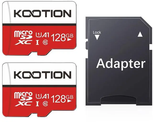 Main image of KOOTION 128GB Micro SD Card 2 Pack, UHS-I microSDXC Flash Memory Card, C10, U1, Full HD, Class 10 TF Card with Adapter