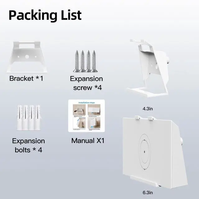 Alt view image 5 of 5 - Starlink Gen 3 Mount, Starlink Standard V3 Router Mount Star Link Internet Kit Satellite Brackets ABS Starlink Mounting Kit Accessories for Starlink V3 Mesh Router