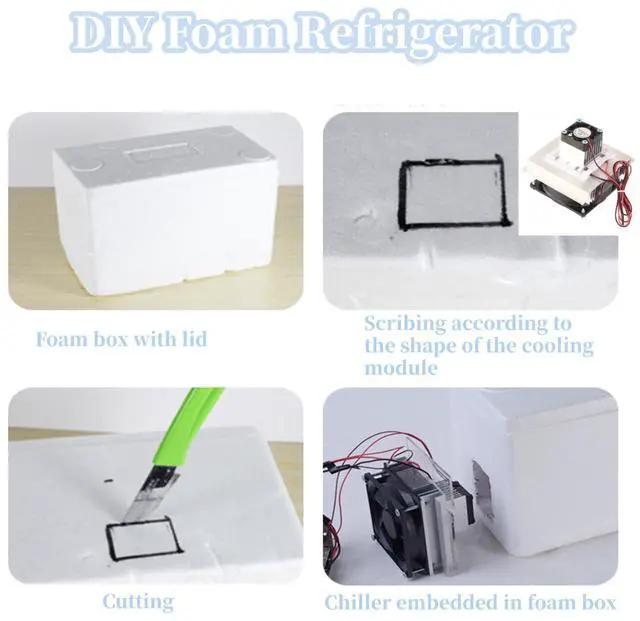 Alt view image 4 of 5 - Thermoelectric Peltier Refrigeration, Fans Cooling Heatsinks Cooler Module 60W XD-35 Air Cooling System Heatsink Semiconductor Cooling System DIY Kit for Small Space Cooling(Has a Cold end Fan)