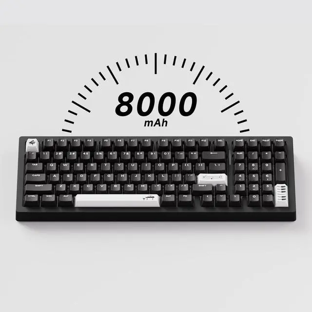 Alt view image 5 of 5 - MONSGEEK M2 V5 VIA Aluminum Mechanical Keyboard Quick Release Tri-Mode Gaming Keyboard with 8000 mAh RGB Hot-swappable Black Piano, Pre-lubed Stellar Rose Switch