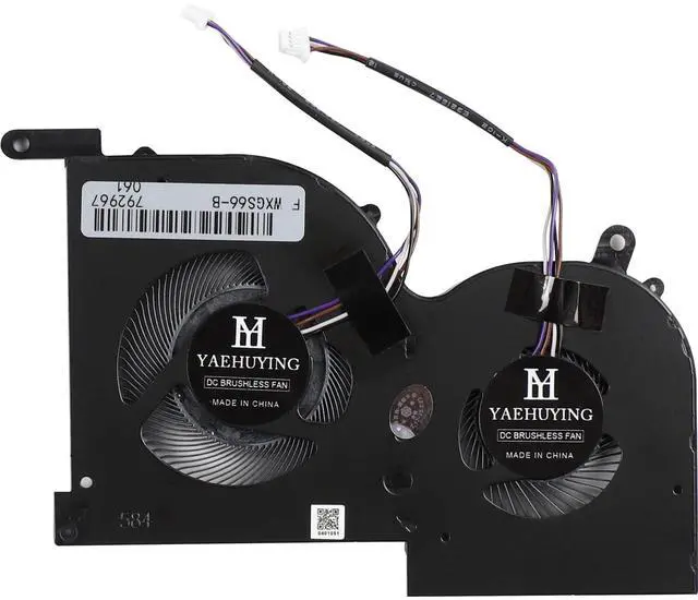 Alt view image 3 of 5 - YAEHUYING New CPU+GPU Fan Replacement for MSI GS66 Stealth MS-16V5 GS66-12U (12th Gen Processor) 12UE 12UG 12UH 12UGS 12UHS, P/N: MS-16V5 16V5-CPU 16V4-G-CW DC5V 1.0A