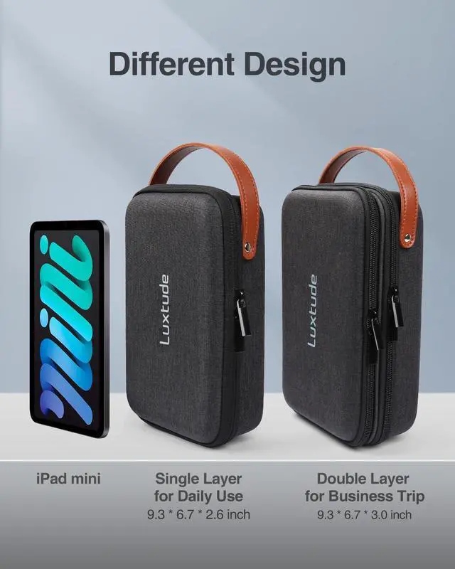 Alt view image 4 of 5 - Luxtude Electronics Organizer Travel Case, Tech Organizers Travel Case, Hard Cases for Electronics, Hard Charger Bag, Portable Cable Bag, Travel Essentials for Charger/Mouse/Cash/Card