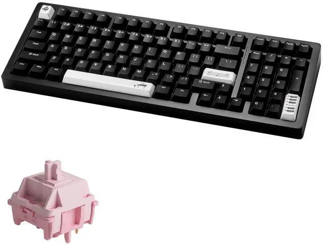 Main image of MONSGEEK M2 V5 VIA Aluminum Mechanical Keyboard Quick Release Tri-Mode Gaming Keyboard with 8000 mAh RGB Hot-swappable Black Piano, Pre-lubed Stellar Rose Switch