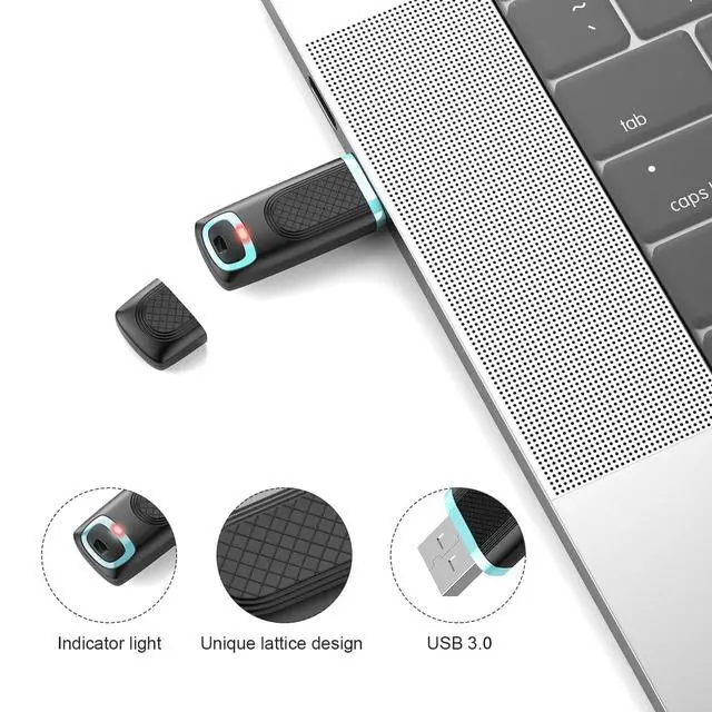 Alt view image 3 of 5 - TOPESEL 128GB Flash Drive 3 Pack, USB 3.0 Thumb Drives High Speed Memory Stick Jump Drive Zip Drive for Data Storage and Backup (Three Mixed Colors: Red Blue Cyan)