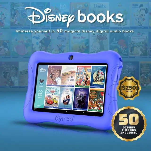 Alt view image 3 of 5 - Contixo Kids Tablet V9, 7-inch HD, Ages 3-7, Includes 50+ Disney Storybooks (Value $200), Toddler Tablet with Camera, Parental Controls, Android 11, 32GB, WiFi, Learning for Kids - Dark Blue