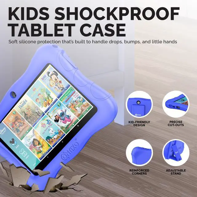 Alt view image 4 of 5 - Contixo Kids Tablet V9, 7-inch HD, Ages 3-7, Includes 50+ Disney Storybooks (Value $200), Toddler Tablet with Camera, Parental Controls, Android 11, 32GB, WiFi, Learning for Kids - Dark Blue