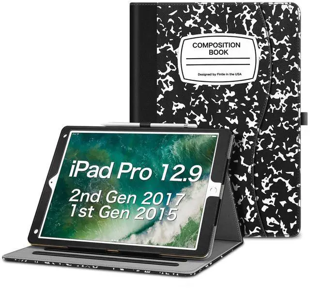 Main image of Fintie Multi-Angle Case, 2017/2015 iPad Pro 12.9 inch (Old Model) 1st & 2nd Gen Case - [Corner Protection] Folio Stand Cover with Pencil Holder & Pocket, Auto Wake/Sleep, Composition B