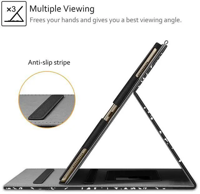 Alt view image 4 of 5 - Fintie Multi-Angle Case, 2017/2015 iPad Pro 12.9 inch (Old Model) 1st & 2nd Gen Case - [Corner Protection] Folio Stand Cover with Pencil Holder & Pocket, Auto Wake/Sleep, Composition B