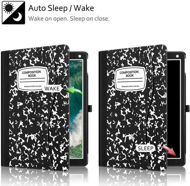 Alt view image 3 of 5 - Fintie Multi-Angle Case, 2017/2015 iPad Pro 12.9 inch (Old Model) 1st & 2nd Gen Case - [Corner Protection] Folio Stand Cover with Pencil Holder & Pocket, Auto Wake/Sleep, Composition B