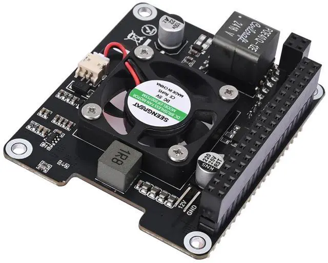 Alt view image 4 of 5 - PoE Power Supply and Cooling HAT Board with OLED Display, Adjustable Fan, Fits Raspberry Pi 4B/3B+ POE HAT, Supports 802.3af/at Network Standards for Enhanced Heat Management