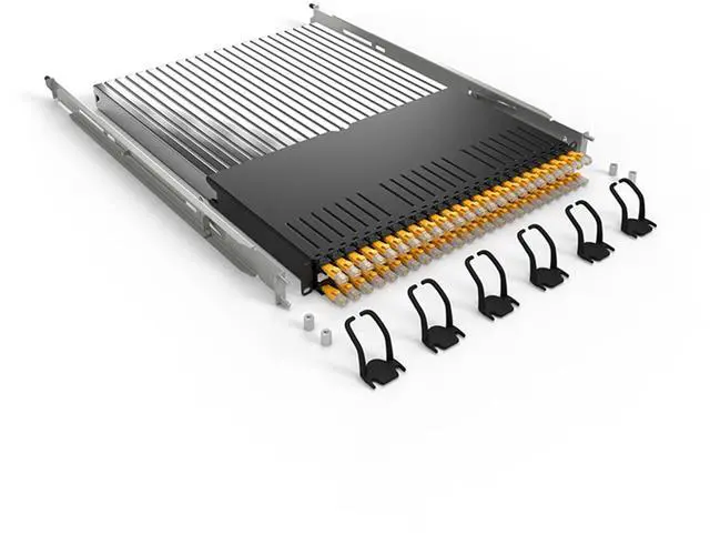 Main image of PATCHBOX® Plus+ Cat.6a - 24-Port Patch Panel with Retractable Cable Management System for 19 Racks, Includes Flat 10GB Cables and Cassettes, Easy Network and Server Setups (UTP, Yellow, 1.8m / 30RU)