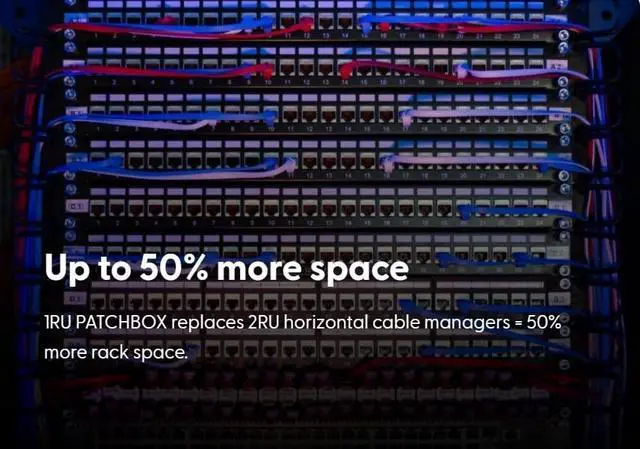 Alt view image 4 of 5 - PATCHBOX® Plus+ Cat.6a - 24-Port Patch Panel with Retractable Cable Management System for 19 Racks, Includes Flat 10GB Cables and Cassettes, Easy Network and Server Setups (UTP, Yellow, 1.8m / 30RU)