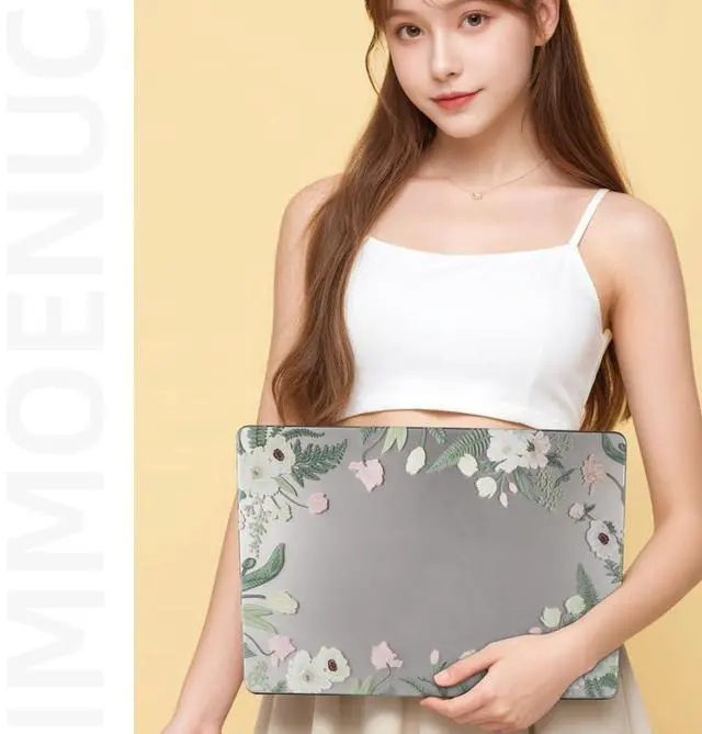 Alt view image 2 of 5 - IMMOENUC for 2025-2021 MacBook Pro 14 M5 M4 M3 M2 M1 Pro/Max Chip (A3434 A3112 A3401 A3185 A2992 A2918) 14 inch Case Matte Hard Shell Plastic Protective Cover Lightweight, Durable (Floral Wreath)