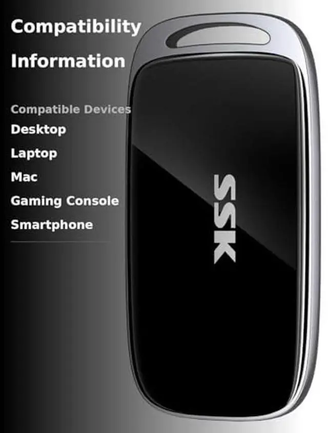 Alt view image 3 of 5 - SSK 2TB SSD External Hard Drive, Portable SSD Drive up to 2000 MB/s, USB 3.2 Gen2X2 External Solid State Drives for iPhone 15/16 PROMacPhone OTGLaptops with LED Indicator