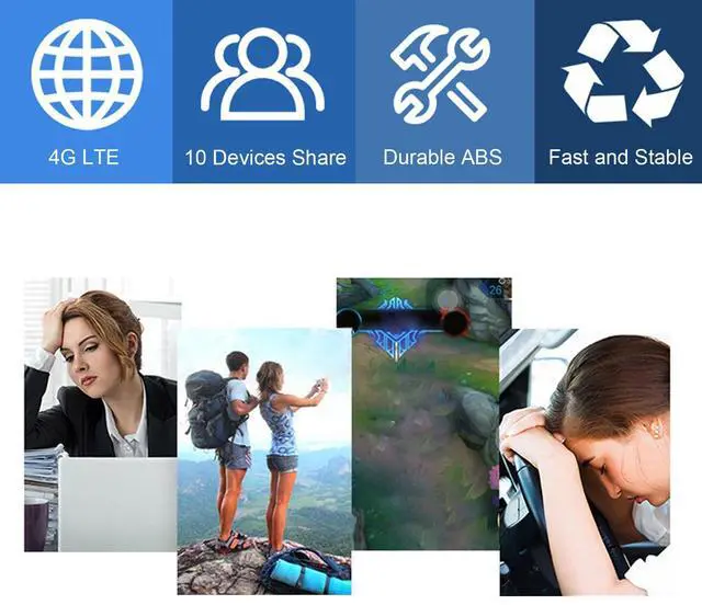 Alt view image 3 of 5 - Mobile Wi Fi Hotspots, Portable Travel Router Supports 10 Users at The Same Time, 2100mAh Battery, Pocket Wi Fi Device for Secure Internet at Home Or Everywhere You