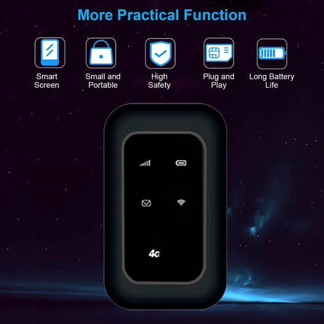 Alt view image 4 of 5 - Mobile Wi Fi Hotspots, Portable Travel Router Supports 10 Users at The Same Time, 2100mAh Battery, Pocket Wi Fi Device for Secure Internet at Home Or Everywhere You