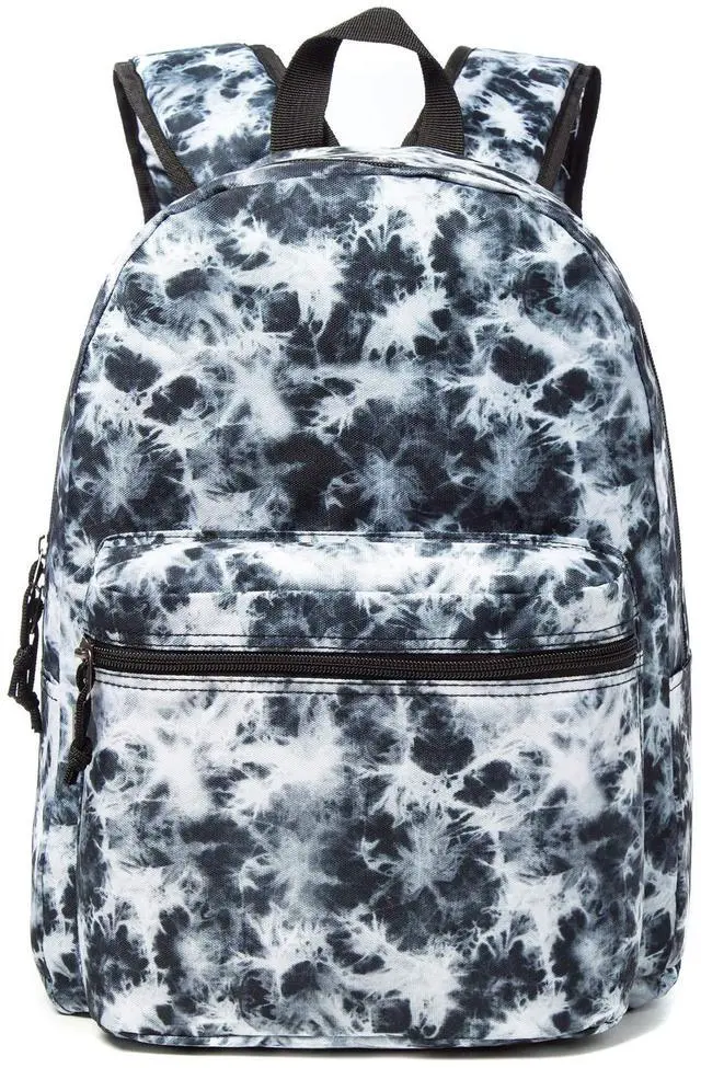 Alt view image 2 of 5 - K-Cliffs Classic Backpack Basic Student Campus Daypack Simple Travel Rucksack with Chromebook Laptop Pocket Water Bottle Holder Padded Straps Printed Black White Marble Pattern