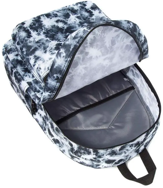 Alt view image 5 of 5 - K-Cliffs Classic Backpack Basic Student Campus Daypack Simple Travel Rucksack with Chromebook Laptop Pocket Water Bottle Holder Padded Straps Printed Black White Marble Pattern