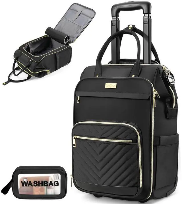 Main image of star cloud Underseat Carry On Luggage with Wheels - Rolling Backpack for Women with Lock, USB & Type-C Charging Port, Personal Item Travel Bag with Wheels, Lightweight Softside Carry-On Suitcase