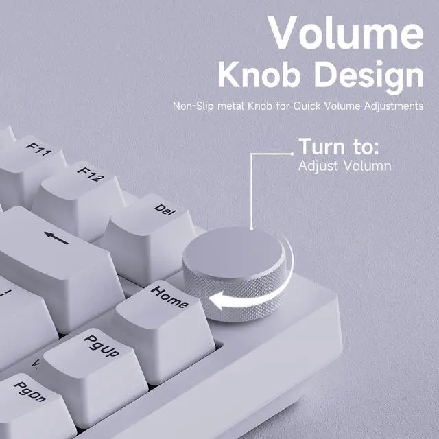 Alt view image 3 of 5 - NACODEX AK820 Gasket Mechanical Keyboard, 75% Wired Hot Swappable Keyboard with Volume Contro Knob, PBT Keycaps, Five-Layer Padding, 82 Keys Gaming Keyboard