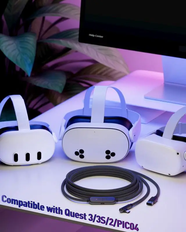 Alt view image 2 of 5 - Maxonar [Next-Gen Chip VR Charging Link Cable 16FT Compatible with Meta 3S/3/Oculus 2/Pico 4 Accessories and PC/SteamVR, Awesome Gift-5Gbps USB 3.0 to USB C Cable-Black