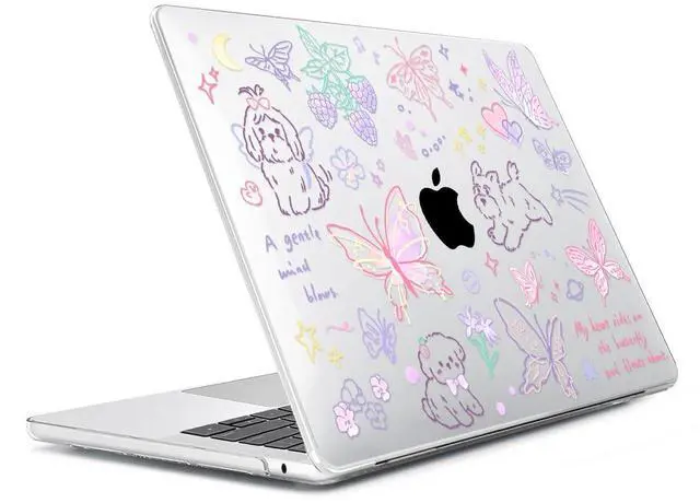 Alt view image 3 of 5 - HOHAIYOO Compatible with MacBook Air 15 inch Case 2025 2024 2023 Release M4 A3241 M3 A3114 M2 A2941 with Liquid Retina Display, Hard Shell Case&Keyboard Cover&Webcam Cover&Screen Protector, Cute Puppy