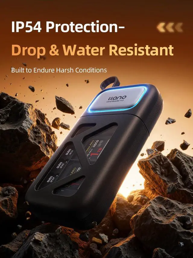 Alt view image 5 of 5 - llano F15 2-in-1 High-Speed SD/Micro SD Card Reader Adapter(UHS-II Supported),Holder Case, Built-in Slot Storage, Compatible with iPhone, Android, PC, MacBook, Laptop, Dual Slot, USB Type-C 3.2 Gen1