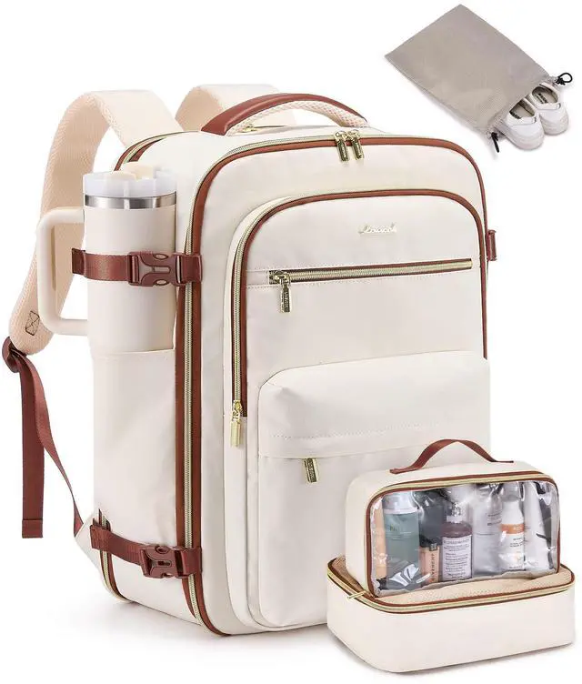 Main image of LOVEVOOK Carry On Travel Backpack for Women, Airline Approved Personal Item Bag with 17" Laptop Compartment, 50L Water-Resistant Weekender Backpack for Travel, Commuting, Business Trips