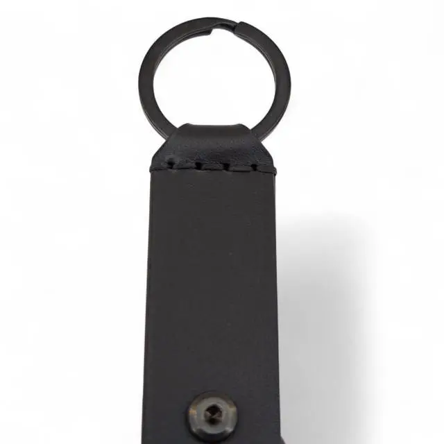 Alt view image 4 of 5 - Leather Case for YubiKey 5 NFC and 5C NFC, Protector Yubico, Flip Cover Security Key, Keychain Holder with Metal Ring, 9 colors (Black)