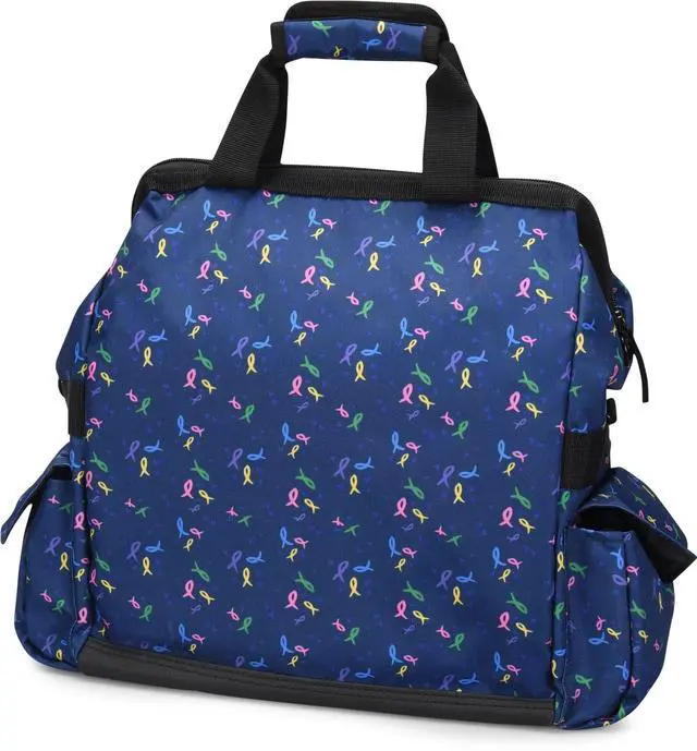 Alt view image 3 of 5 - Nurse Mates Ultimate Nursing Bag | Multiple Compartments | Laptop Pocket | Durable Zippers | Ribbon Hearts