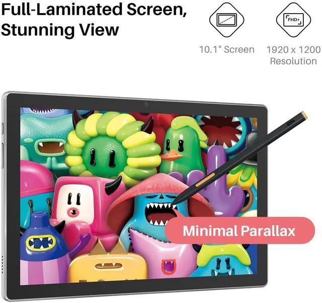 Alt view image 4 of 5 - HUION Kamvas Slate 10 Standalone Drawing Tablet No Computer Needed with Full-Laminated Screen, 10.1" Digital Art Tablet with 4096 Levels Stylus Pen, Glove, Android 12, 8GB+128GB for Artist Beginner