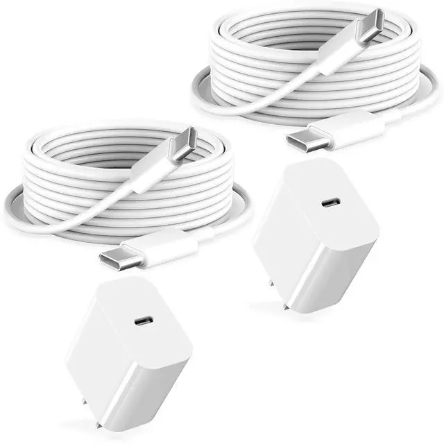 Main image of GKW iPad Chrager Fast Charging for iPad Pro Air Mini A17 A16 10th iPhone 16 16e 15, Type C Chrager 20W Fast Charging Block Plug & 6ft USB C to C Cable, 2Pack White