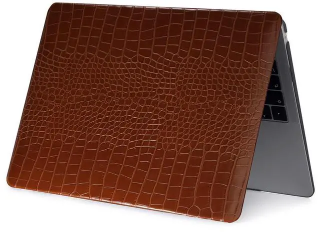 Alt view image 4 of 5 - FFBOFFC Laptop Case Compatible with MacBook Pro 13 Inch Case 2020 2019 2018 2017 2016 Release A2338 A2289 A2251 A2159 A1989 A1708 A1706, Leather Hardshell Crocodile Print Cover & Keyboard Skin, Brown