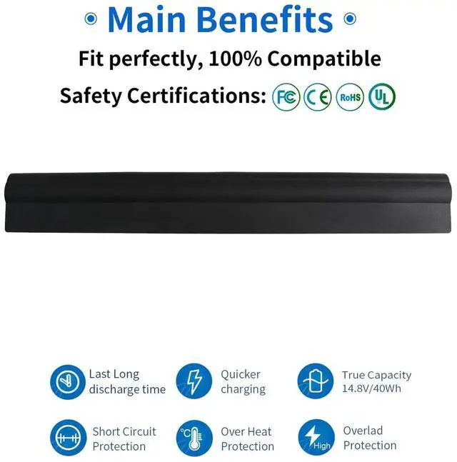 Alt view image 4 of 5 - M5Y1K 40WH 14.8V Laptop Battery for Dell Inspiron 15 3000 5000 Series 5559 5558 5555 5758 3567 3551 3552 3558 3565 14 3451 3452 3458 5458 17 5755 5756 5758 5759 P51F 453-BBBQ 451-BBMG GXVJ3 HD4J0