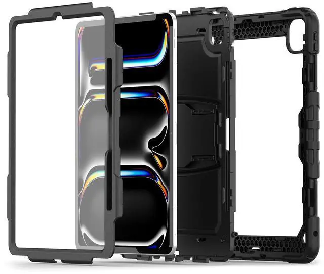 Alt view image 4 of 5 - Sahara - Raider Series Heavy-Duty Case for iPad Pro 13" (M4 2024/M5 2025), Scorpion Black, (TB00385)