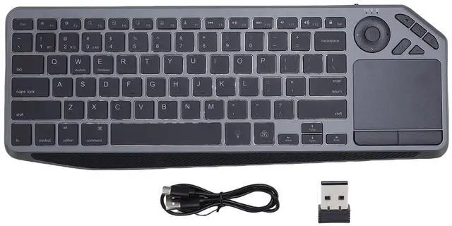 Main image of Wireless RGB Touch Keyboard, 78 Keys Ultra Slim QWERTY Touchpad BT/USB/2.4G with Wrist Rest Support Multiple Devices 7 Color Backlight Multi Gesture Touch Control Hotkey for Phone PC Laptop Tablet