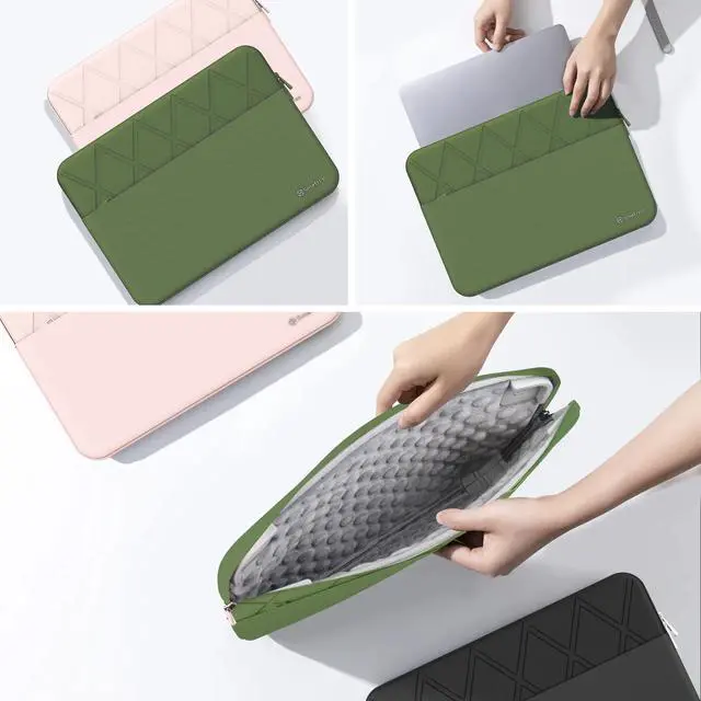 Alt view image 2 of 5 - Smatree Laptop Sleeve for 14 inch HP Elite x360 1040 G11/G9/G10 2-in-1, Elite c645 G2/c640 G3, Chromebook 14a/14at, Chromebook x360 14a/14at/14b, for HP Dragonfly Pro, Case with Pocket, Green (E425G)