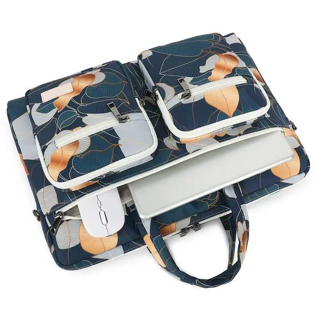 Alt view image 4 of 5 - DACHEE Laptop Shoulder Bag for 15 Inch/15.6 Inch Macbook Pro (New Leaves, 15 inch/15.6 inch)