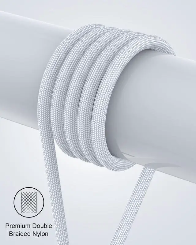 Alt view image 4 of 5 - ZBF Magnetic Charging Cable 3A Fast Charging (4-Pack, 3.3/3.3/6.6/6.6 ft) 3 in 1 Magnetic Phone Charger, 480Mbps Data Transfer, USB A to Type C Charger Cable USB-C/Iproduct Micro USB Device - Silver