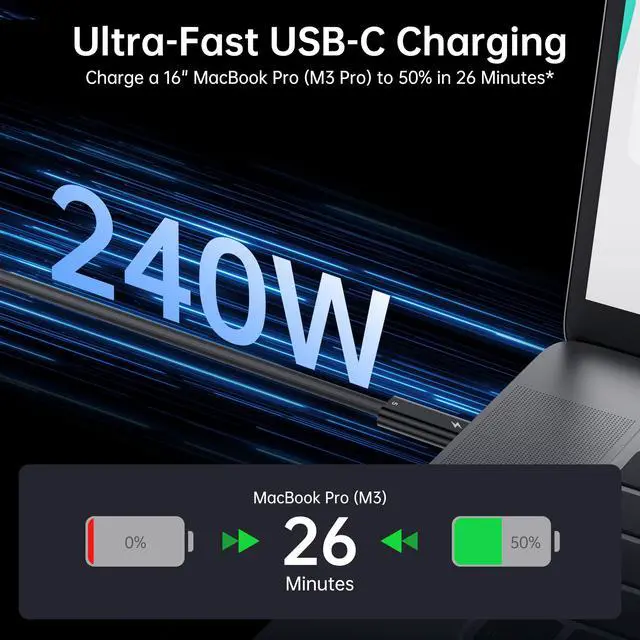 Alt view image 4 of 5 - biaze Intel Certified Thunderbolt 5 Data Cable, 5-Foot USB-C to USB-C Data Cable, Supports 240W Charging, up to 120Gbps Bandwidth,Supports 8K/4K Display, iPhone 16, MacBook, and More Devices