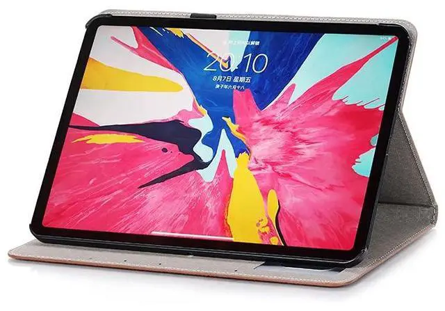 Alt view image 4 of 5 - iPad Air (13'') M3/M2 2025/2024 Case, iPad Pro-3 4 5 6 (12.9'') Case with Pen Holder, DMaos Business Vintage Book Synthetic Leather Stand Folio Smart Cover - Brown