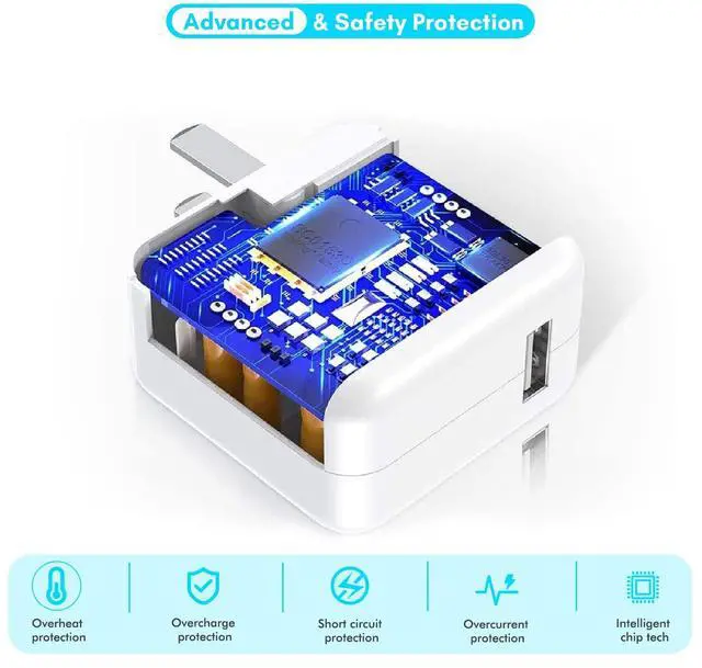 Alt view image 2 of 5 - [3 Pack] iPad Charger, iPhone Charger MFi Certified Long Lightning Cable 10 Foot Lightning Charging Cord with 12W Wall Foldable Block Portable Travel Plug Charging for iPad/iPadMini/iPadAir, iPhone