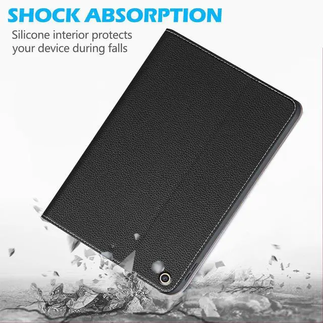 Alt view image 5 of 5 - XFYKJIN Case for IPad 10.2 Inch,9th/8th/7th Generation(2021/2020/2019) Leather Cover Auto Sleep/Wake with Adjustable Stand, with Pocket,with Buckle,Anti Slip,Black with Grey