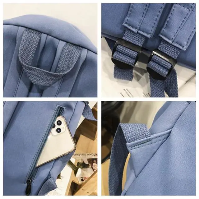 Alt view image 5 of 5 - MININAI Aesthetic Backpack with Cute Frog Pendant for Women Men Preppy Laptop Backpack Japanese Harajuku College Backpack (Green,One Size)