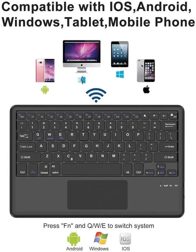 Alt view image 5 of 5 - WINCHKING Slim Bluetooth Keyboard for iPad Air 13-inch&12.9-inch iPad Pro Tablet,Detachable Wireless Keyboard with Touchpad Compatible with iOS/Window/Android,Lightweight Portable&Rechargeable,Black