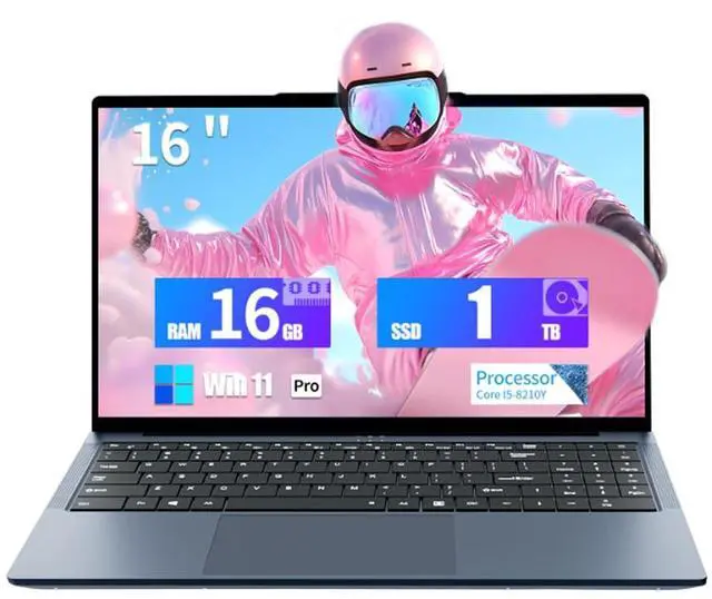 Main image of AVENKA Gaming Laptop i5, 16 inch Laptop Up to 3.60 GHz, Business Notebook Computer for 16GB RAM 1TB SSD, Full HD 1920X1200 Display Backlit Keyboard 180 Angle Opening,Business Work laptops,WiFi 5,HDMI