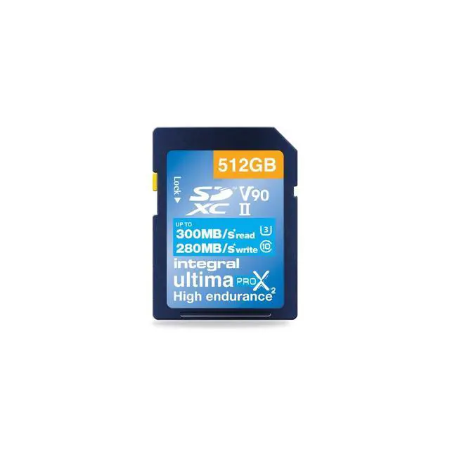 Alt view image 2 of 5 - Integral 512GB UHS-II SD Card V90 Up to 300MBs Read and 280MBs Write Speed 1866X SDHC Professional High Speed Memory Card