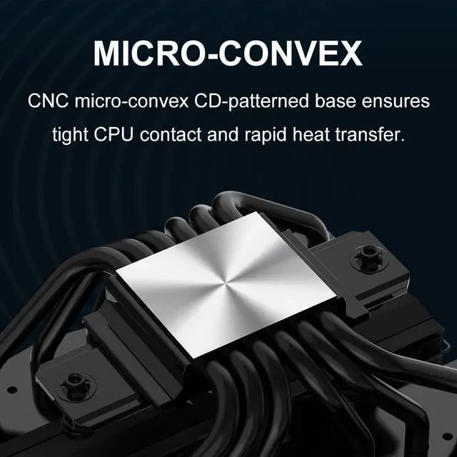 Alt view image 5 of 5 - SAMA A60B Dual Tower CPU Air Cooler, 6 Heat Pipes, 2×120mm Guide Ring Fans, 265W TDP Cooling, Quiet 29dBA Operation, Premium Metal Finish, Intel LGA 115X/1200/1700/1851 & AMD AM4/AM5 Compatible