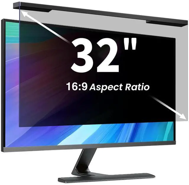 Main image of Hanging 32 Inch Computer Privacy Screen Filter, Hanging Computer Screen Privacy Cover, Compatible with, 32 Inch 16:9 Widescreen Monitors, Protect Eyes from Glare and Blue Light